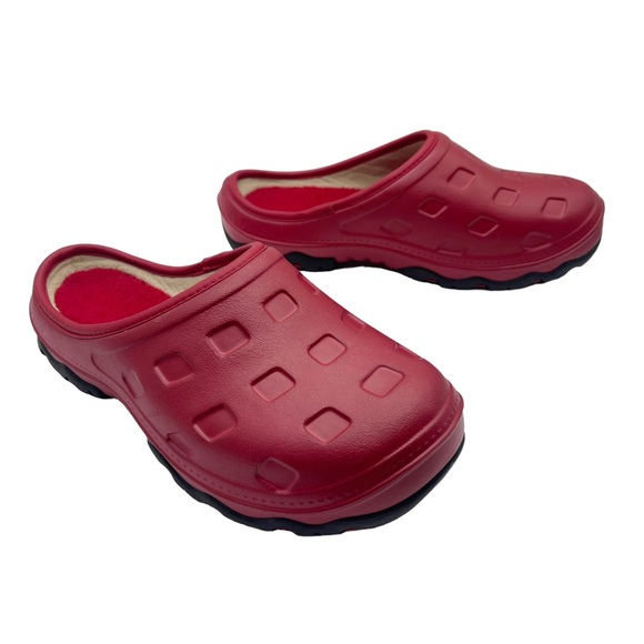 Lands' End Shoes - Lands' End Slip On Rubber Clogs Mules Crocs Unisex Faux Sheepskin Interior